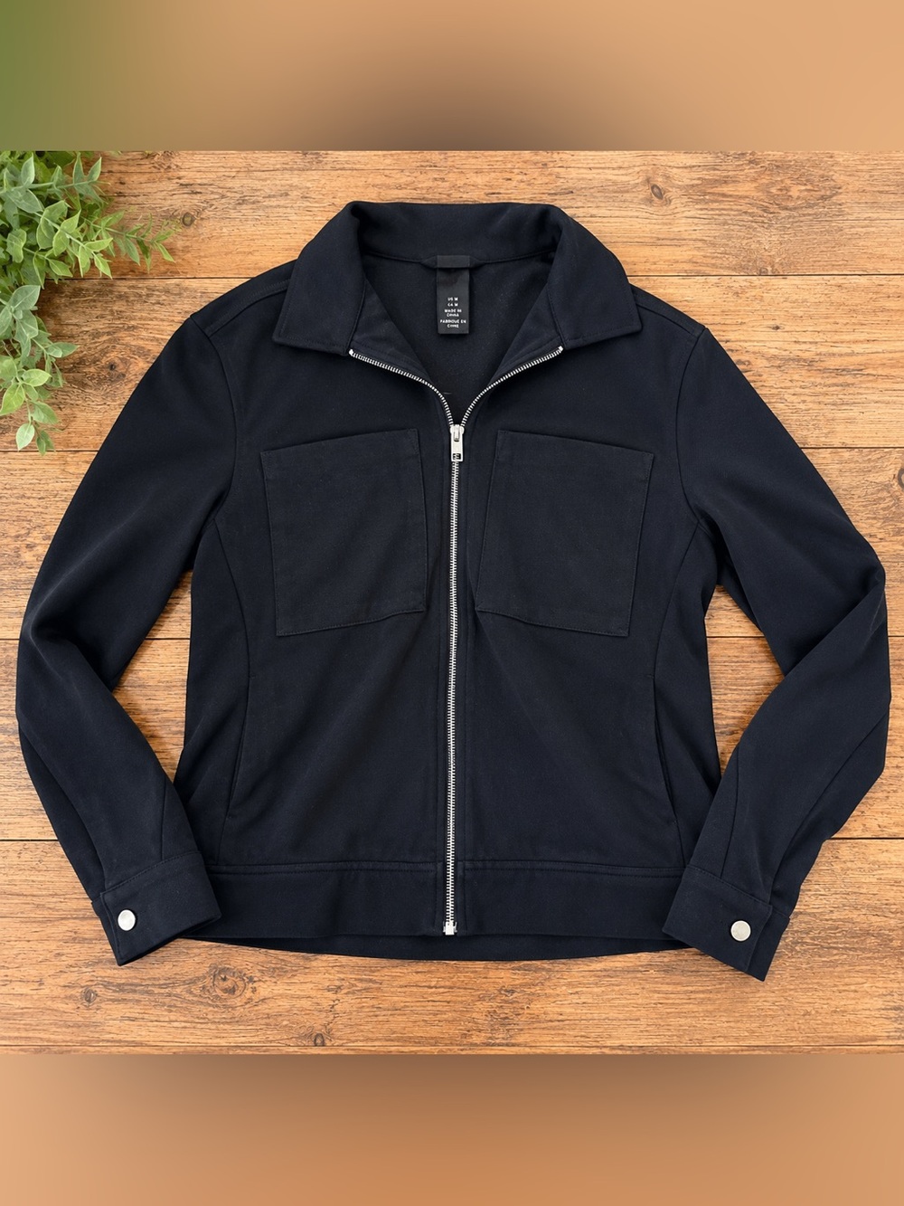 H&M Men’s Black Zip-Up Jacket | Medium
